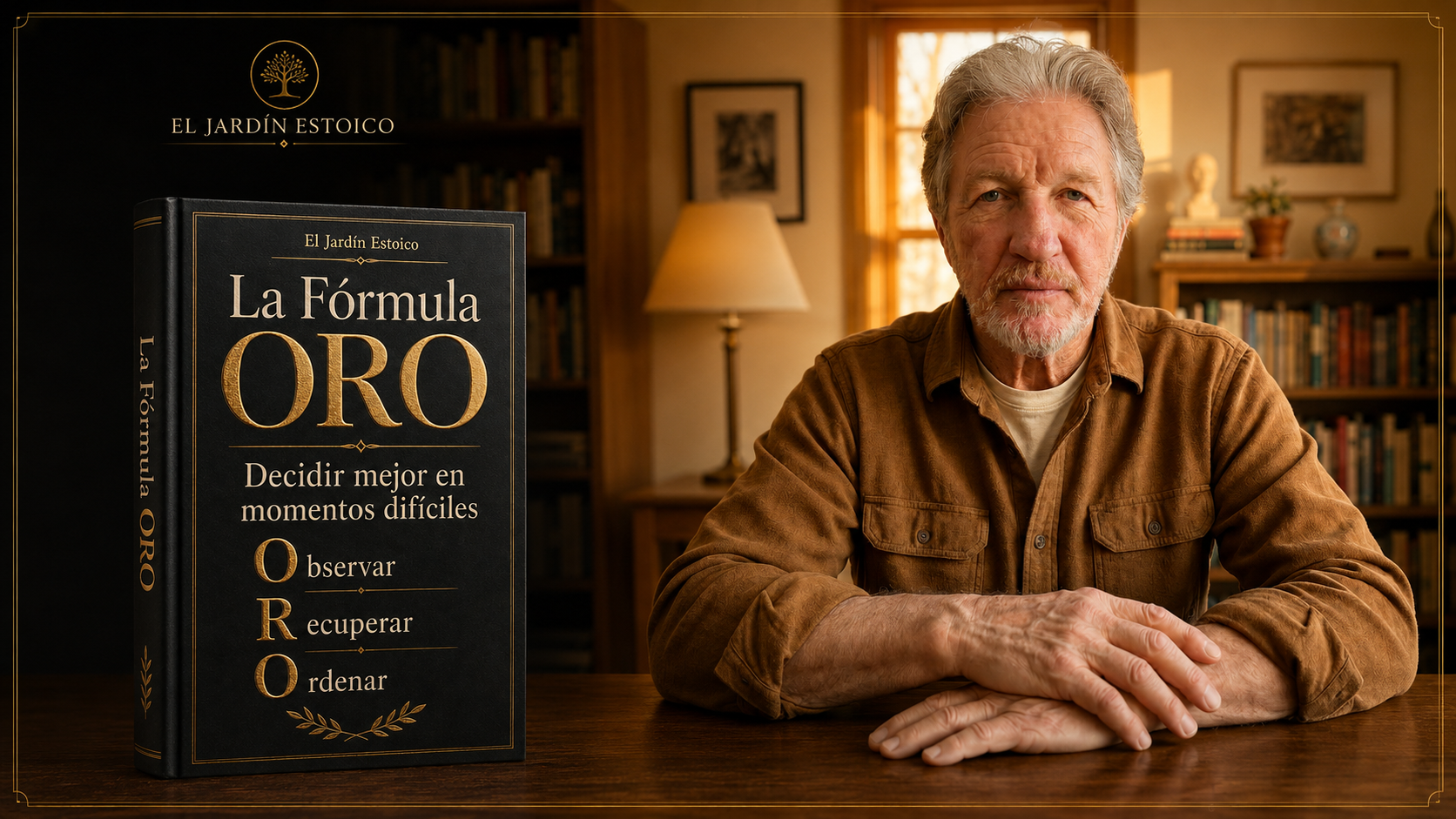 Gabriel junto al libro La Fórmula ORO